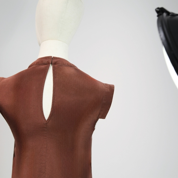 All Saints silk brown mini dress - Picture 3 of 3